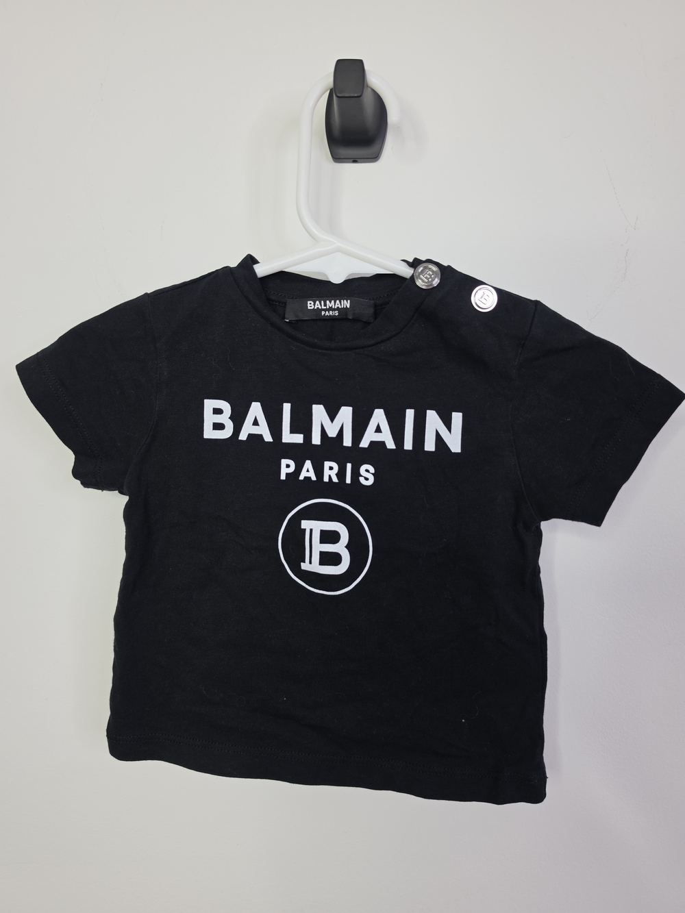 Balmain Paris Black Logo Kids Tee